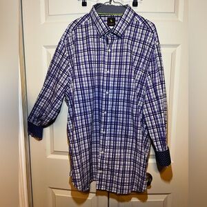 TailorByrd Purple/White/Black check Sport Shirt, 2XL